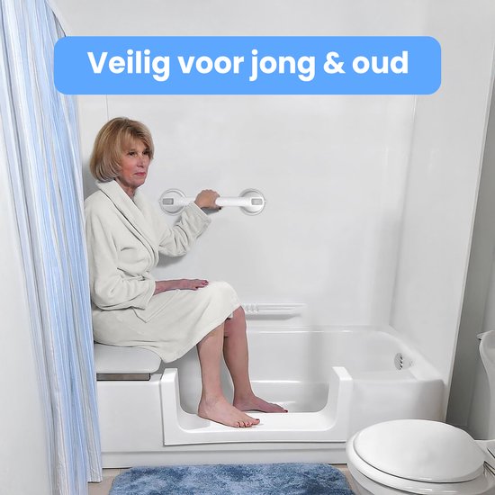 Luft - Haltegriff mit Saugnapf - für die Dusche - 2 Stück - Extra sicher & stark - 40cm