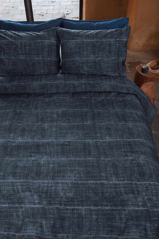 Vtwonen Vintage Indigo Bettbezug - Lits-Jumeaux - 240x200/220 - Dunkelblau