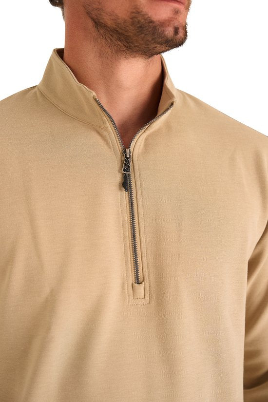Mario Russo Pique Langarmshirt - Pullover Männer - Rollkragenpullover Männer - XL - Beige