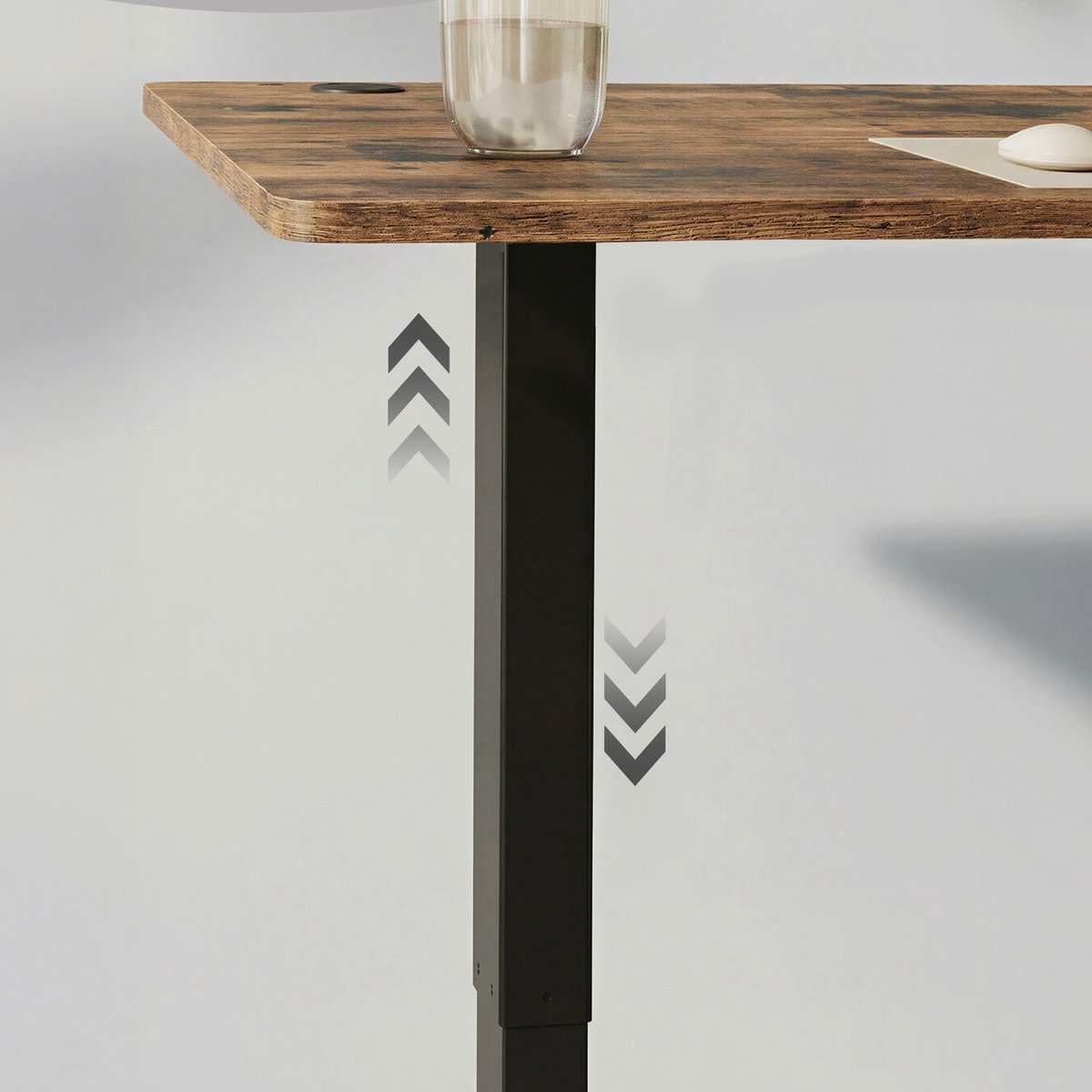 Ochama Elektrischer Sitz-Steh-Schreibtisch 180 x 80 cm – Schwarz-Braun – 72–120 cm – Speicherfunktion