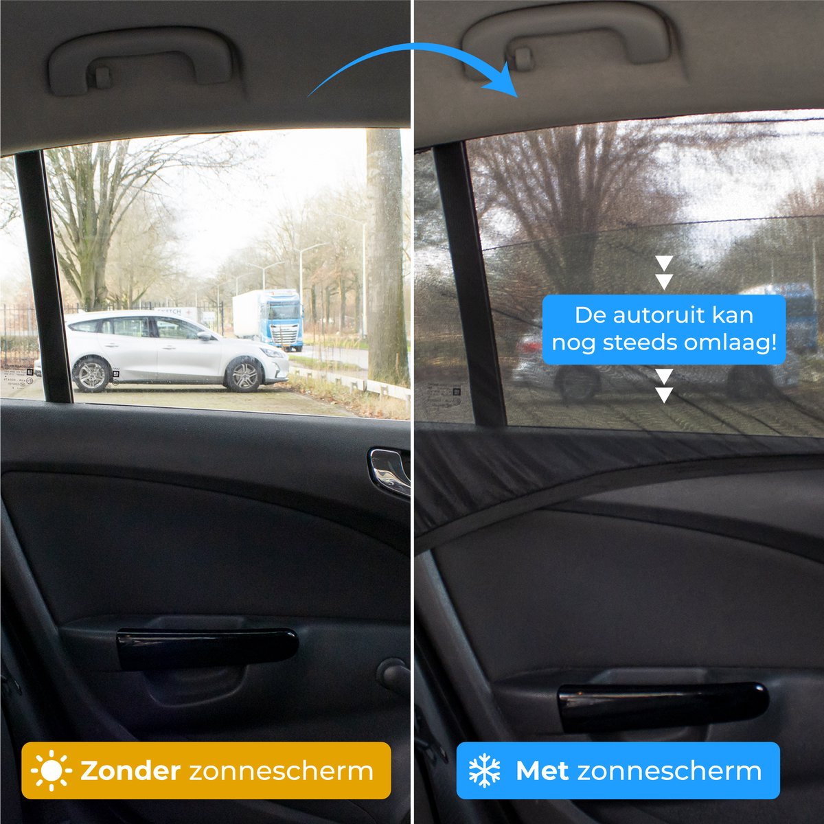 Nuvance - Sonnenschirm Auto Baby - Sonnenschutz - Seitenfenster - 2 Stück - UV-Schutz