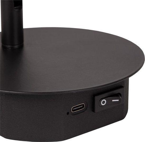 Lucide JOLIJN – Wiederaufladbare Nachttischlampe / Wandleuchte – Akku/Batterie – Ø 10,2 cm – LED – 1x2 W, 3000 K – magnetisch – schwarz