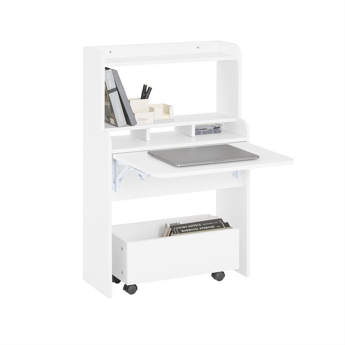 SoBuy Klappschreibtisch FWT105-W - 64 x 62 x 98 cm - Weiß