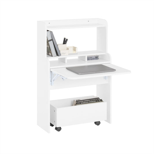 SoBuy Klappschreibtisch FWT105-W - 64 x 62 x 98 cm - Weiß