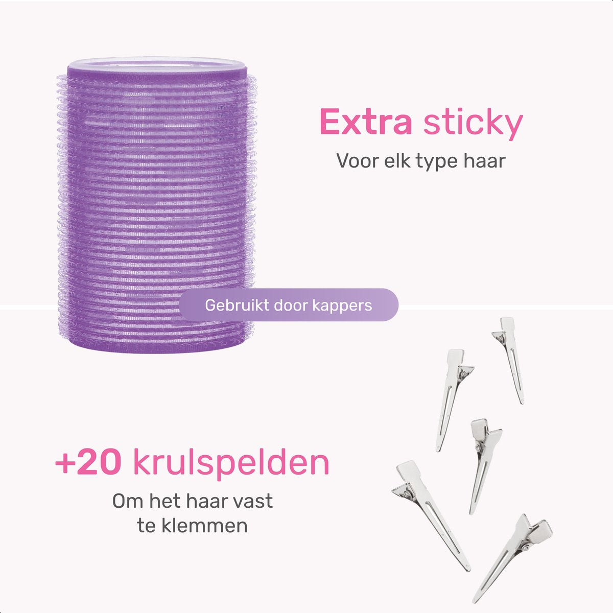 Lockenwickler-Set 18 Rollen - Inkl. 20 Haarspangen - Groß - Ohne Hitze - 3 Größen - blau/rosa