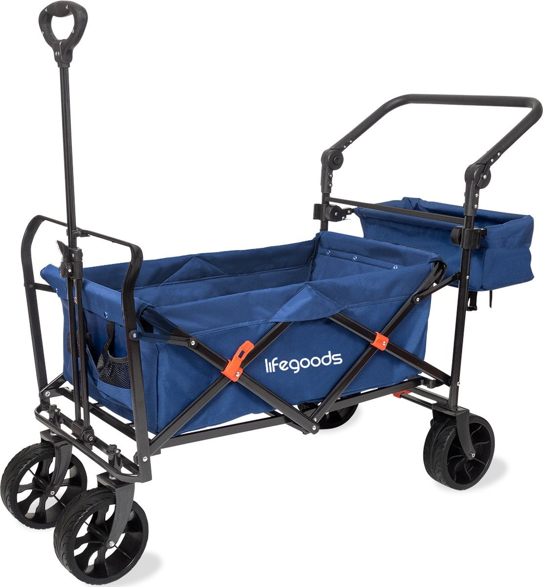LifeGoods Wagon - faltbar - bis zu 120KG - 90L - waschbares Polyester - 120x80cm - Blau