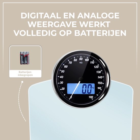 LUCAVITA® Personenwaage „Dual Display Retro“ mit Maßband – Körper – Digital – Analog – Best Buy – Vintage