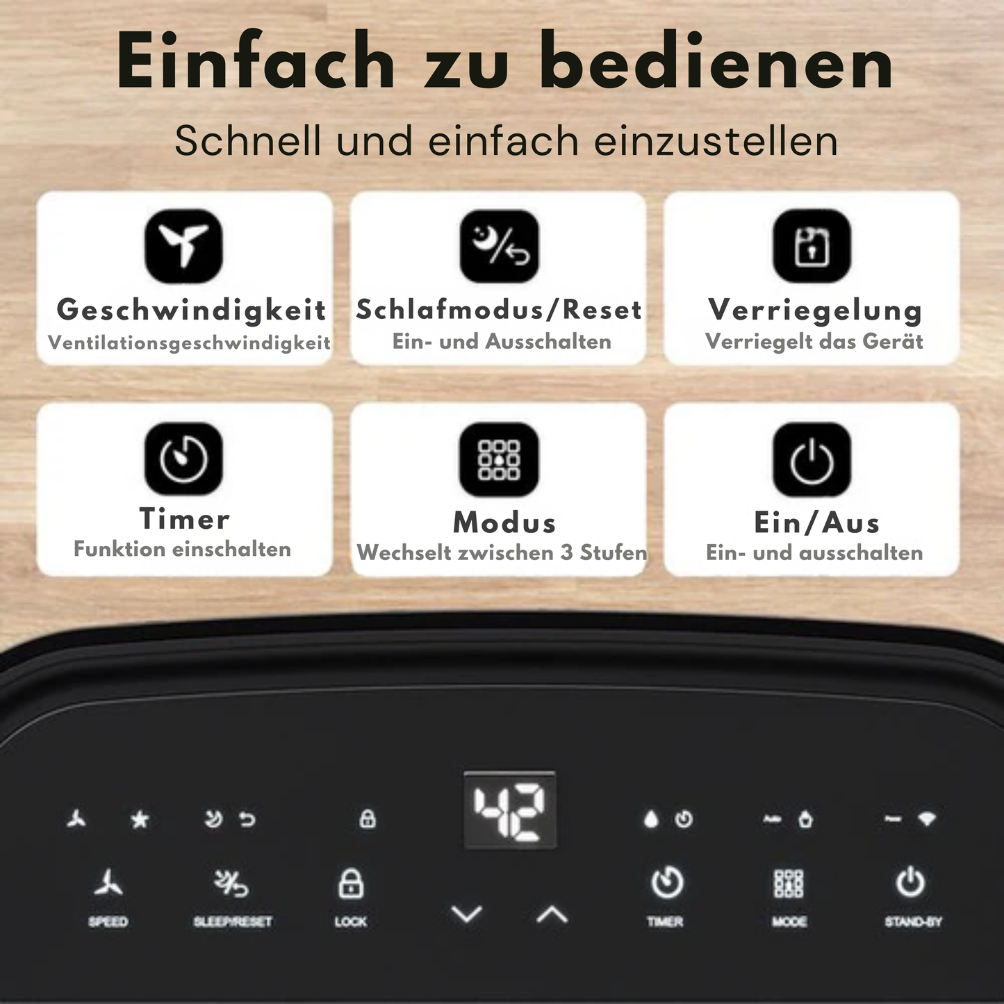 Auronic Luftentfeuchter - Compact Series - 20L pro Tag - Waschtrockenfunktion - Schlafzimmer, Badezimmer und Wohnzimmer - Feuchtigkeitsentferner für den Haushalt - Schwarz
