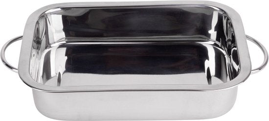 Renberg Lasagneform - Backform - Edelstahl - 32 x 23 x6,3CM -4 Liter
