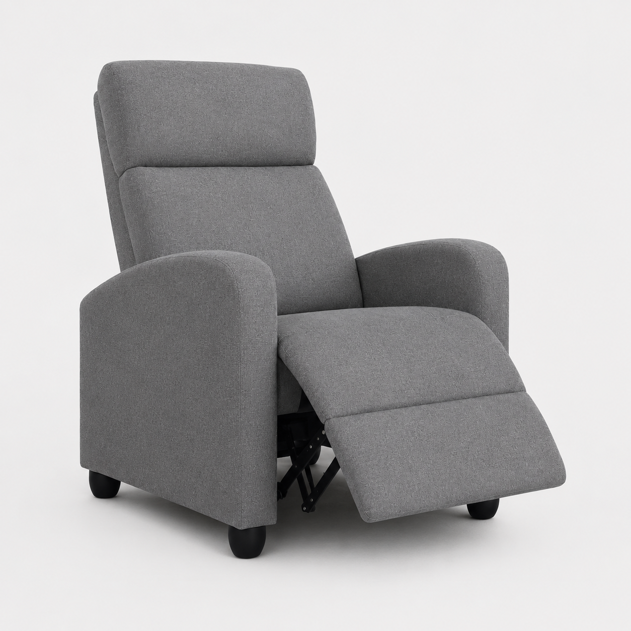 Yaheetech Relaxsessel, verstellbar – Grau – TV-Sessel aus Leinen mit Fußstütze und Liegefunktion