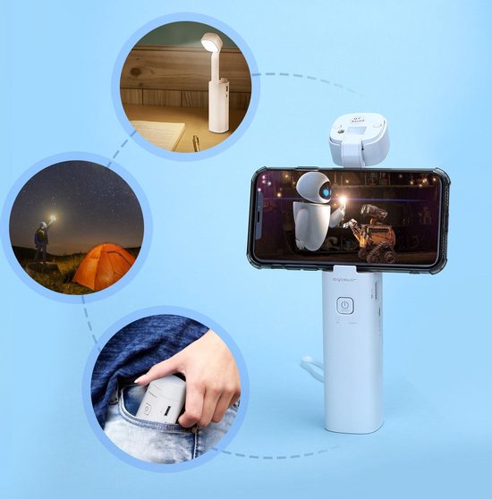 Aigostar Ivory – LED-Schreibtischlampe – dimmbar – USB-Ladeanschluss – 3 Helligkeitsstufen – zusammenklappbar – mit Handyhalterung – Weiß