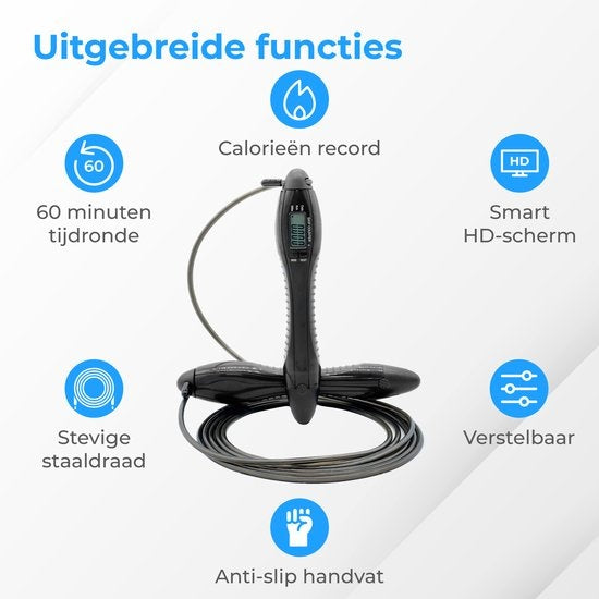 Nuvance - Professionelles Sportsprungseil mit Zähler - einstellbar - Erwachsene und Kinder - Springseil - Speedrope