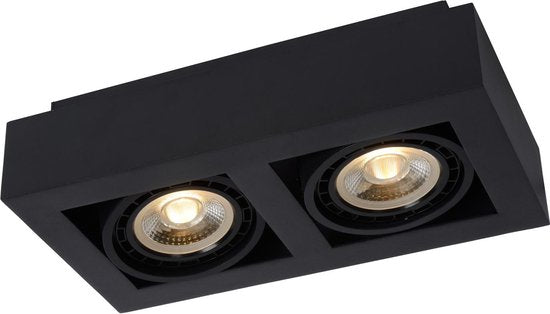 Lucide ZEFIX – Deckenstrahler (Deckenleuchte) – LED „Dim to warm“ – GU10 (ES111) – 2×12 W, 2200 K/3000 K – Schwarz