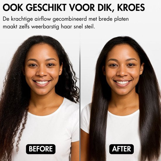 Sansbeauté® Sanstraight Straightener Wet-to-Dry mit Reiseetui - 2 in 1 - Haartrockner & Haarglätter - Coldshot - 80℃ bis 140℃ - Haarstraffer - Haarglätter - Lisseur Cheveux - Alternativer Dampfstraffer