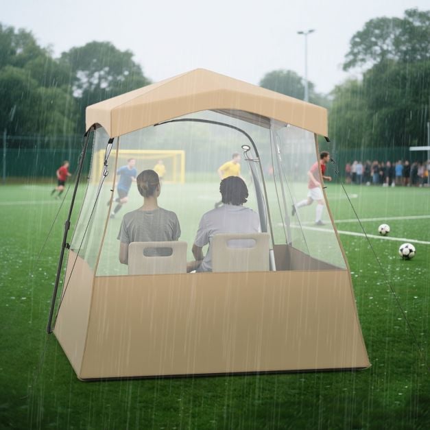 Coast Transparentes Pop-Up Sportzelt - Outdoor-Zelt 160 x 160 x 176 cm - Braun