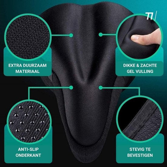 TIKKENS® - Sattelüberzug - Memory Schaum & 3D Gel - Wasserdicht - Schwarz