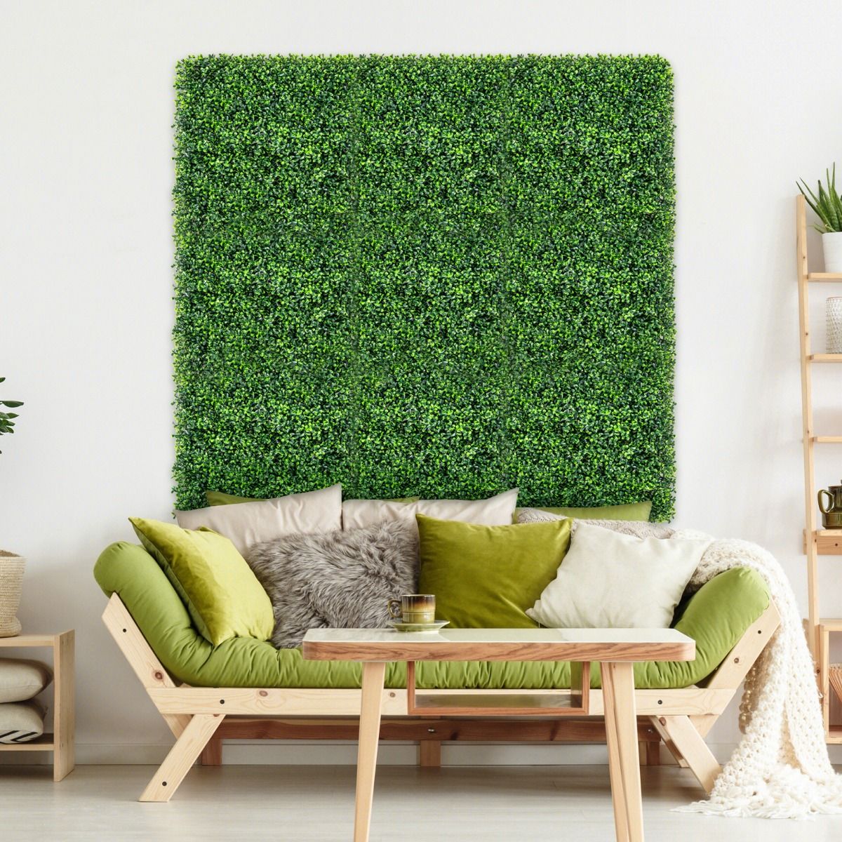 Coast Artificial Grass Wall Panels 12 Stück 50 x 50 cm Grün - Imitation Gardenia Topiary für Privatsphäre und Dekoration