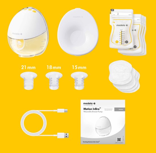 Medela Motion InBra™ – Elektrische Einzelmilchpumpe – Tragbar und diskret – Effizient und komfortabel – Inklusive Einlagen
