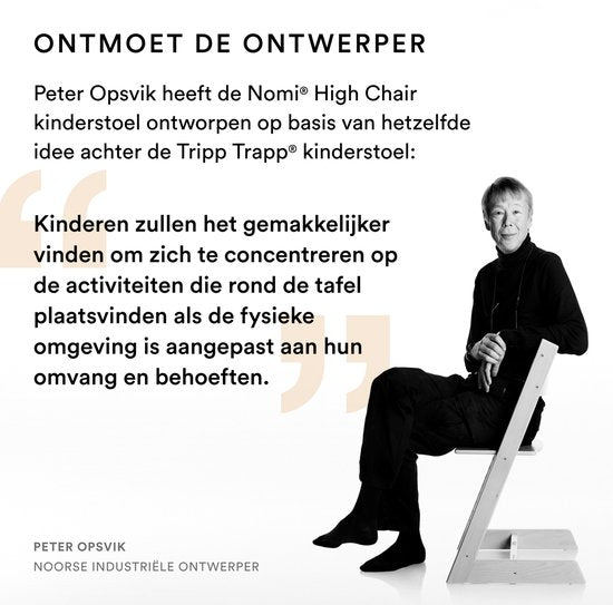 Stokke Nomi Stuhl, Walnuss / Schwarz – Fördert das aktive Sitzen – Werkzeuglos verstellbar – Inklusive stabiler Fußstütze und kippsicherer Rollen – Tragkraft bis zu 150 kg