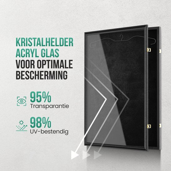 Avalo Bilderrahmen 80x60 cm Schwarz - Tiefer Bilderrahmen Boxrahmen - Geeignet für Fußballtrikot-Rahmen - Faltbar