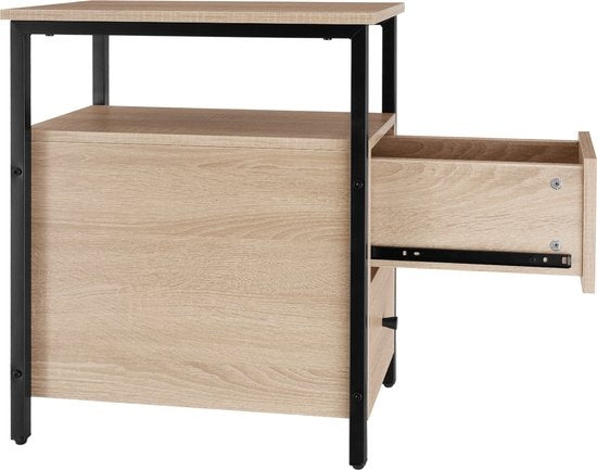 tectake - Nachttisch Beistelltisch Tullamore - 49,5x30x61,5cm - industrial - hellbraun - 404729