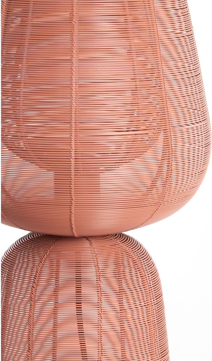 Light & Living Tischleuchte Aboso - Ø24cm - Modern - Metallgeflecht-Design - Für den Innenbereich - E27-Fassung - Rot