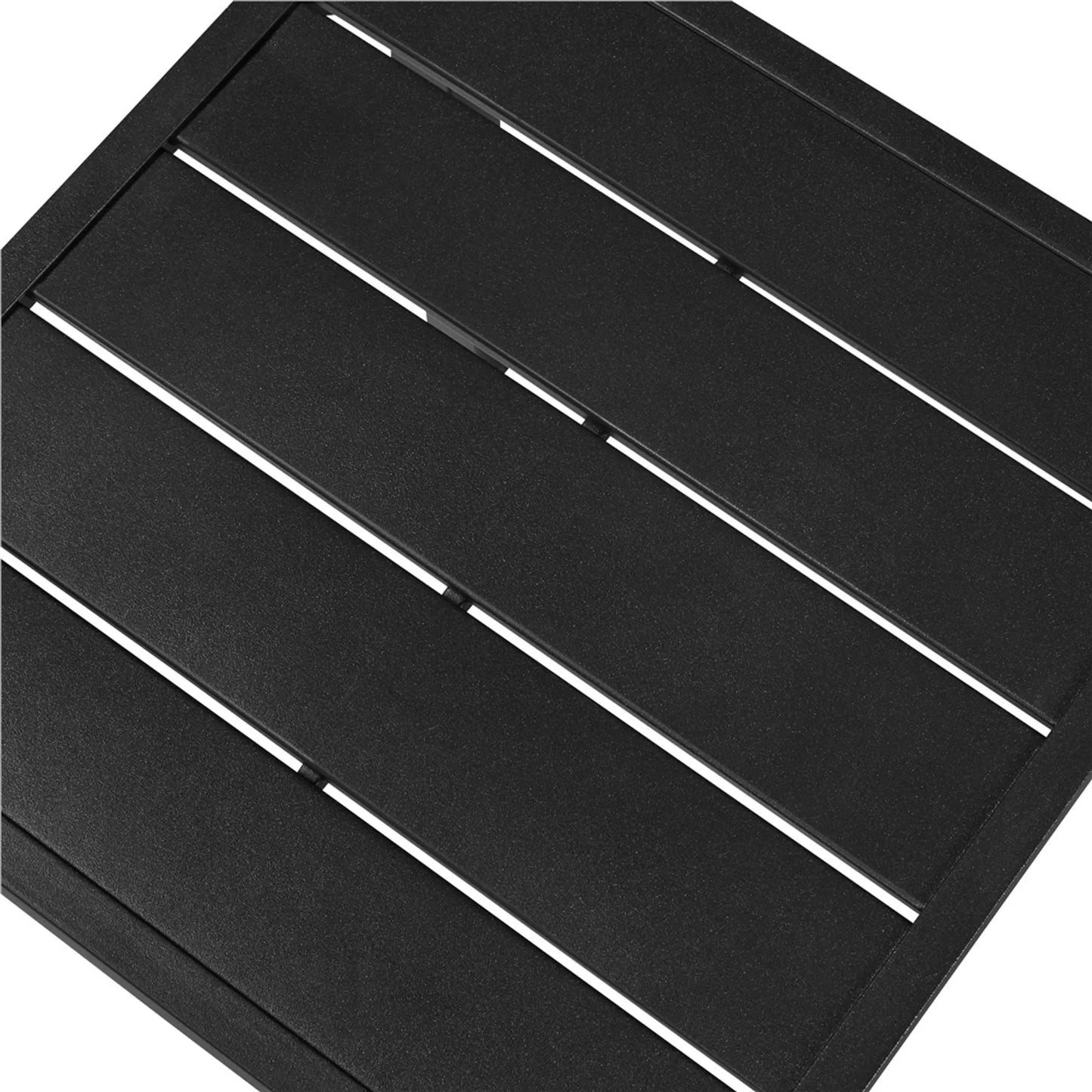 Yaheetech Outdoor Beistelltisch Quadratisch - Ausgestattet mit Latten-Tischplatte und elektrophoretische Pulverbeschichtung und Support Bar - Für Garten Balkon und Terrasse - Schwarzes Metall - 45 x 45 x 45,5 cm