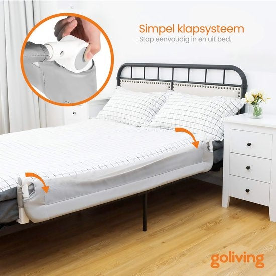 Goliving - Zusammenklappbares Bettgitter - 120 x 45 cm - Grau