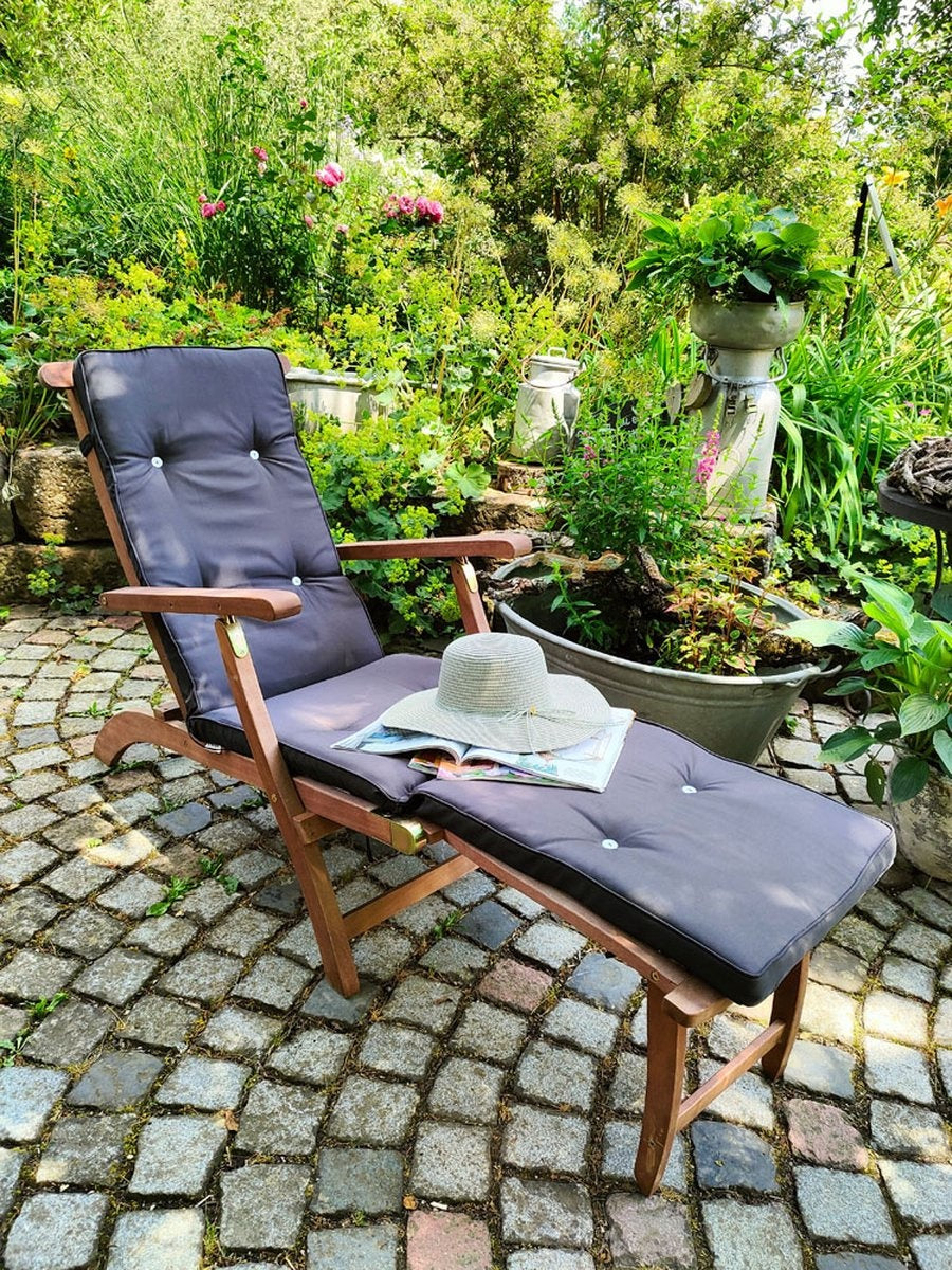 Casaria Sonnenliege "Queen Mary" Akazienholz - 196x54x95cm - Braun