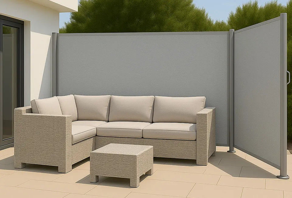 Hortensus Doppelter Aluminium-Windschutz 6 m x 1,8 m - Grau