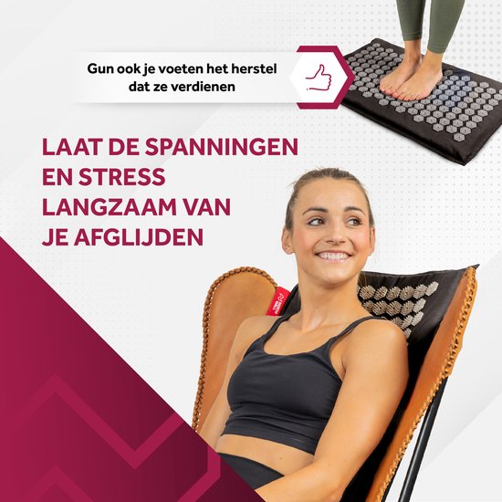 Northwall Nagelmatte - Mit Kissen & Tragetasche - Mit Nagelkissen - Akupunktur - Meditation - Shakti Massage - Schwarz