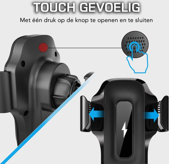 Podec Telefonhalter Auto - Mit Saugnapf - Drahtloses Ladegerät 15W - Für Lüftungsgitter