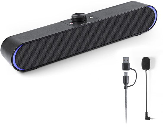PC-Lautsprecher 2.1 - Mit Mikrofon und Bluetooth 5.0 - Soundbar für PC - USB-C und USB-A - Schwarz - von Faas