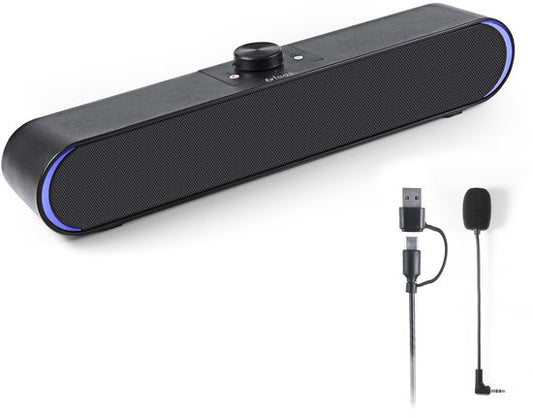 PC-Lautsprecher 2.1 - Mit Mikrofon und Bluetooth 5.0 - Soundbar für PC - USB-C und USB-A - Schwarz - von Faas