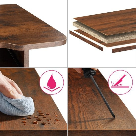 tectake - Eckschrank Castlebar 30x30x150cm - dunkelbraun - 404771