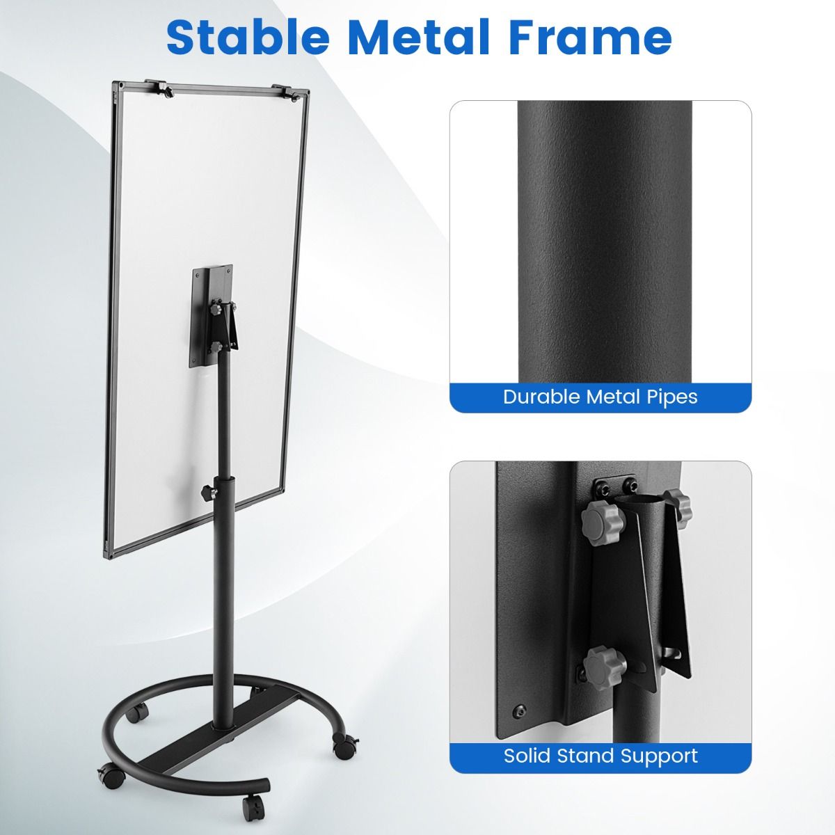 Coast Magnetisches Whiteboard - Inklusive Zubehör - Mobil - 100 x 65 cm - Schwarz