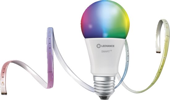 LEDVANCE Smart+ Lampe mit ZigBee-Technologie, 9W, A60, matt, Sockel E27, Lichtfarbe RGBW einstellbar, 806lm, Packung mit 1 Stück