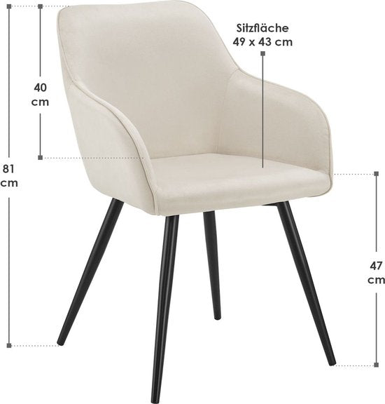 Sessel / Esszimmerstuhl Tarje - 2-tlg. - Farbe Sand - Samt