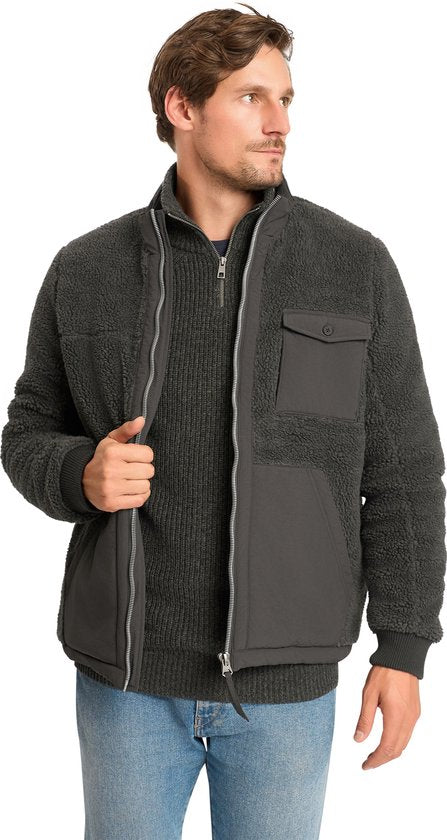 Mario Russo Teddy Jacket Stockholm - Herrenmantel - Wintermantel Herren - Weste Herren - Anthrazit - M