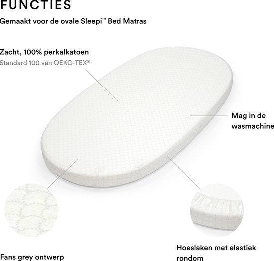 Stokke® Sleepi™ Kinderbett-Spannbetttuch V3 – Fans Grau