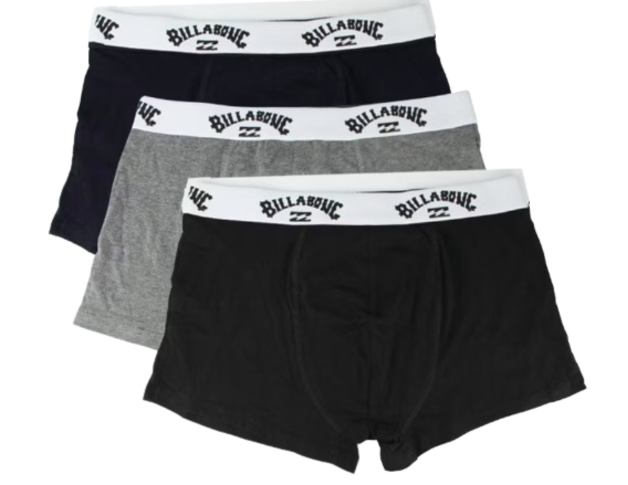 Billabong 3x Boxershorts für Herren - Größe XXL - schwarz, blau und weiß - 95% Baumwolle, 5% Elastan