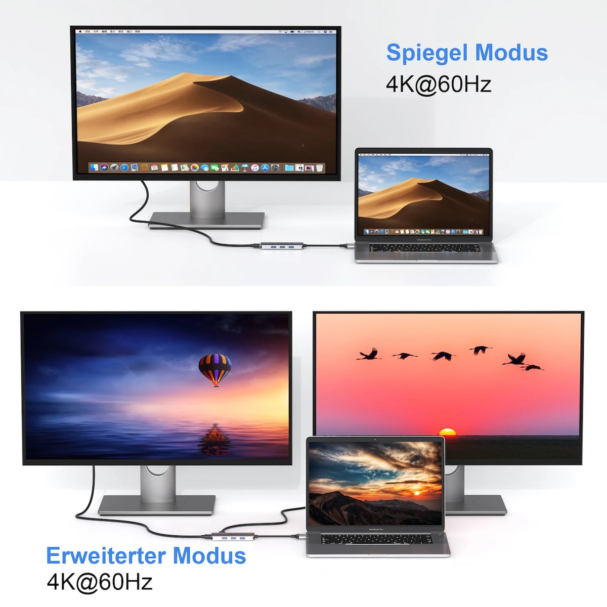 MOKiN 8-in-2-USB-C-Dockingstation für zwei Monitore – 2x HDMI 4K – 3x USB 3.0 – SD/TF – 100 W PD