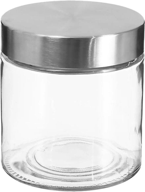 Secret de Gourmet Vorratsdose/Vorratsgefäß – 0,75 l – Glas – Edelstahldeckel – 750 ml – mit luftdichtem Deckel