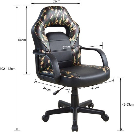 Spielstuhl Thomas junior - Bürostuhl - höhenverstellbar - camouflage