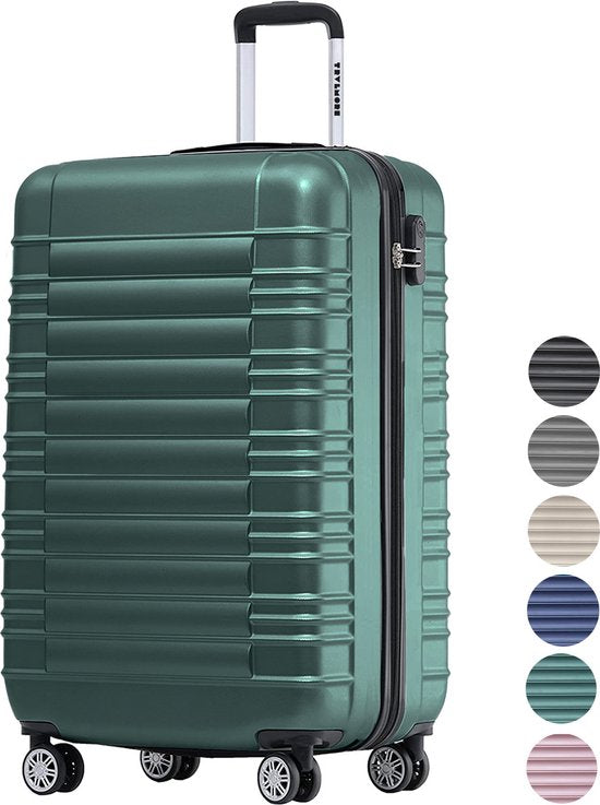 TRVLMORE - Koffer - Handgepäck Trolley - Zahlenschloss - Trolley - 54x36x20cm - 38L - Dunkelgrün