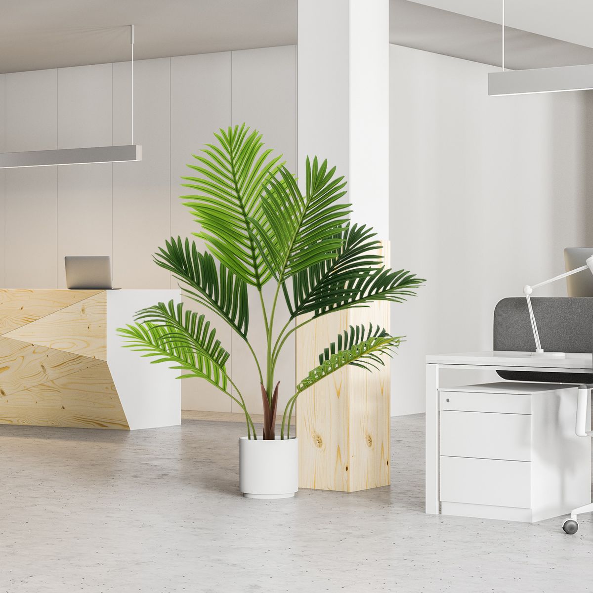 Coast Set aus künstlichen Areca-Palmen – 2 Stück – naturgetreu – pflegefrei – grün – 90 cm