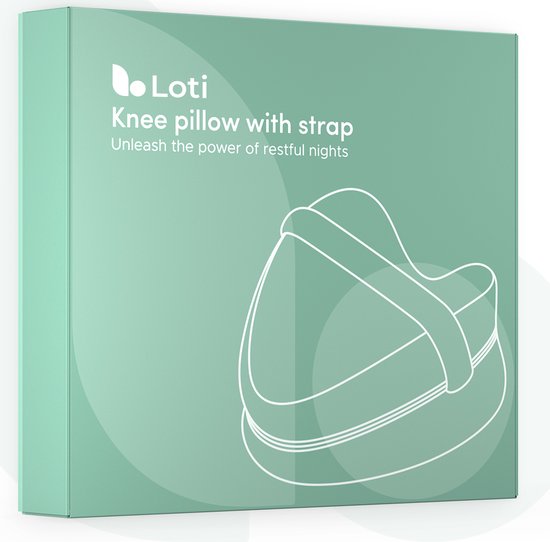 Loti - Orthopädisches Kniekissen fürs Bett - mit Gurt - Seitenschläferkissen - Memory Foam - Herzform
