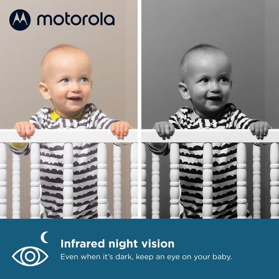 Motorola Nursery Babyphone mit Kamera – Babyphone VM482 – Babykamera mit 2,4-Zoll-Farbdisplay, Zwei-Wege-Kommunikation, Temperaturüberwachung und Infrarot-Nachtsicht – 300 m Reichweite