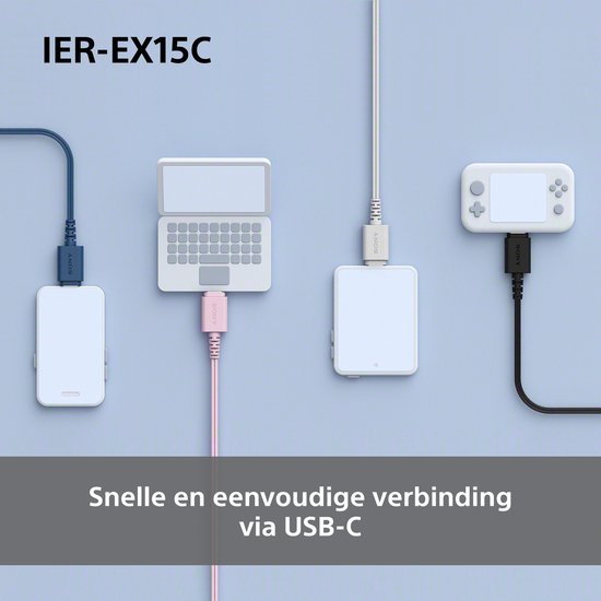 Sony IER-EX15C – In-Ear-Kopfhörer mit USB-C-Anschluss und Mikrofon – Blau