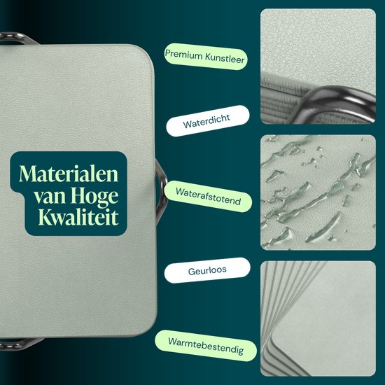 Castagnola Untersetzer aus Kunstleder – Untersetzer für Gläser – Design-Untersetzer mit Halter – Untersetzer-Set aus Kunstleder mit Metallhalter – Leder – 10er-Set – Hellgrün – 10 x 10 cm